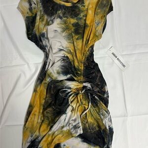 Urban Outfitters Asymmetrical Yellow and Black Dress sz M